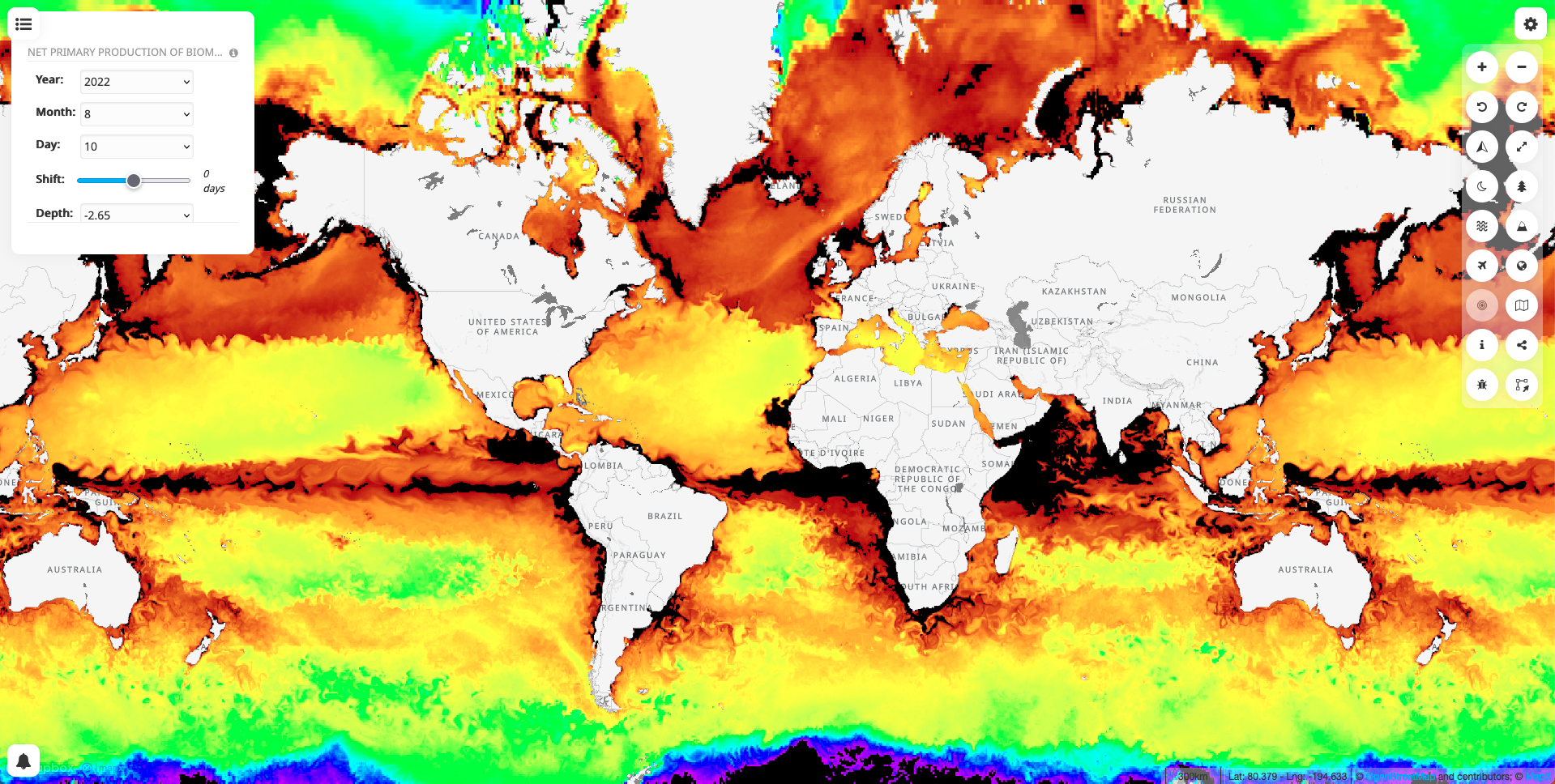 17 new datasets from Marine Copernicus Services published in MapX